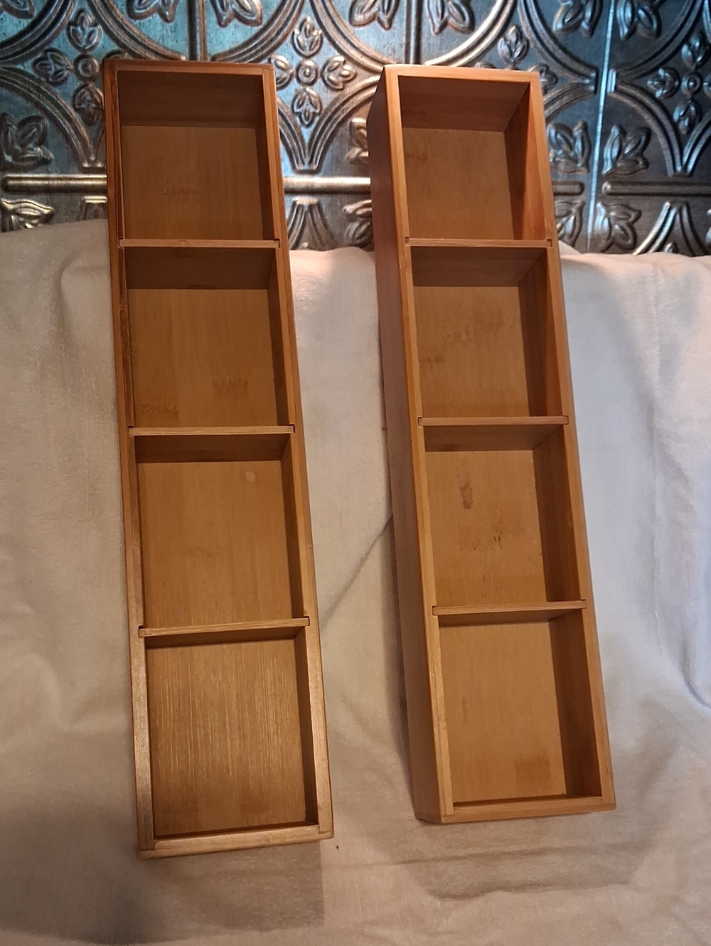 Wooden Bamboo Wall Shelf - Natural Bamboo Finish